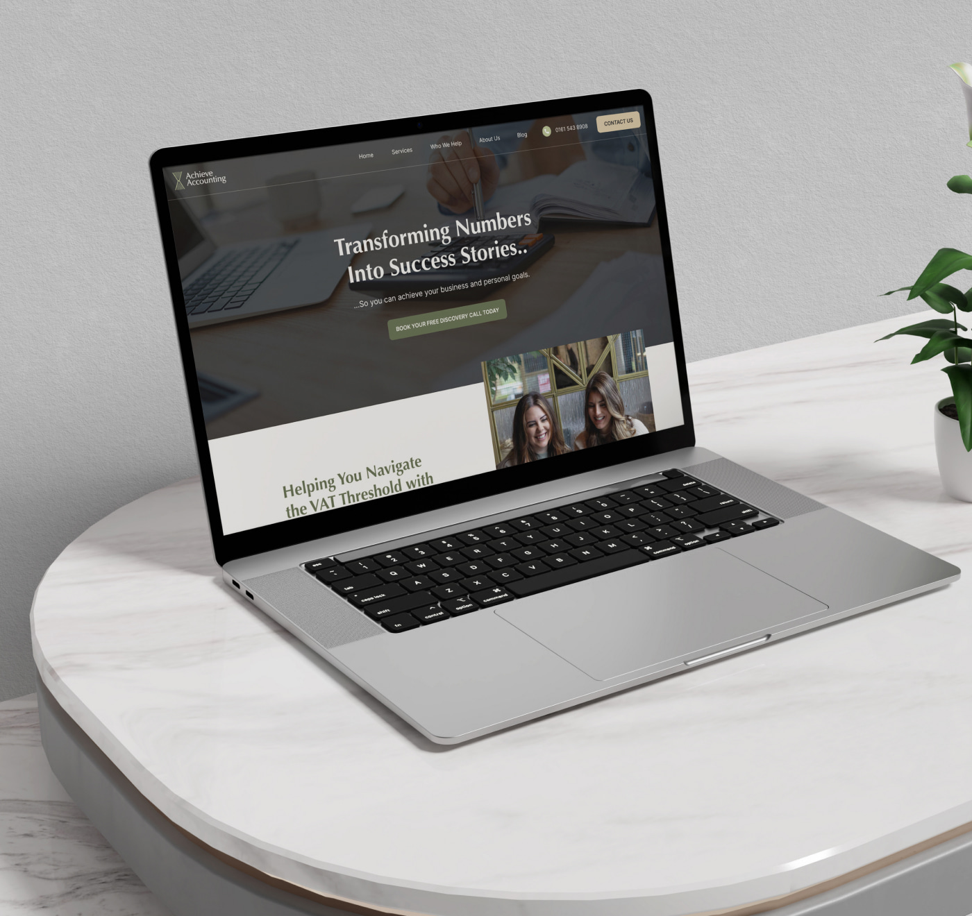 Accounting branding landing page design for Achieve Accounting