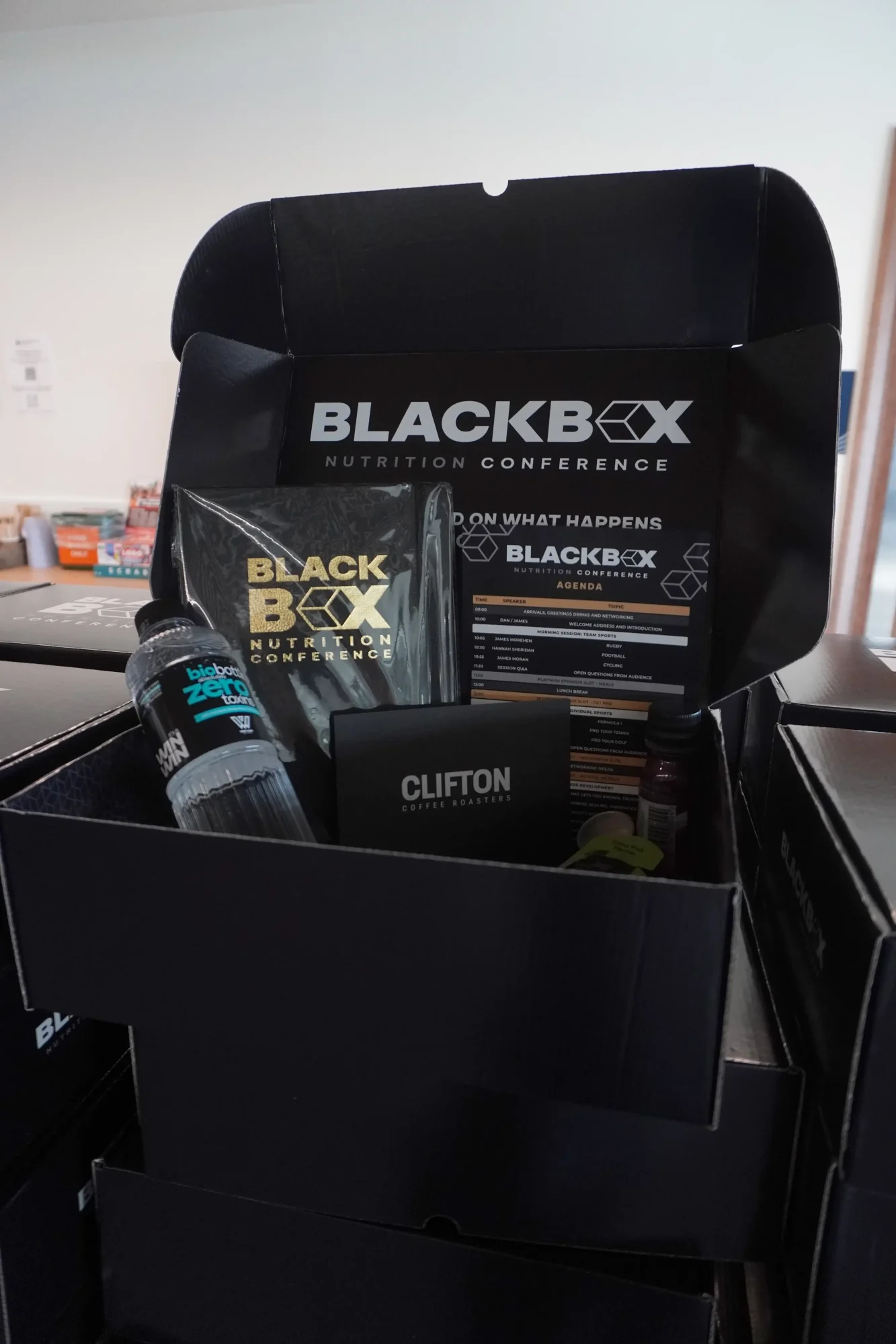 Nutrition giftbox event branding for fitness coaches