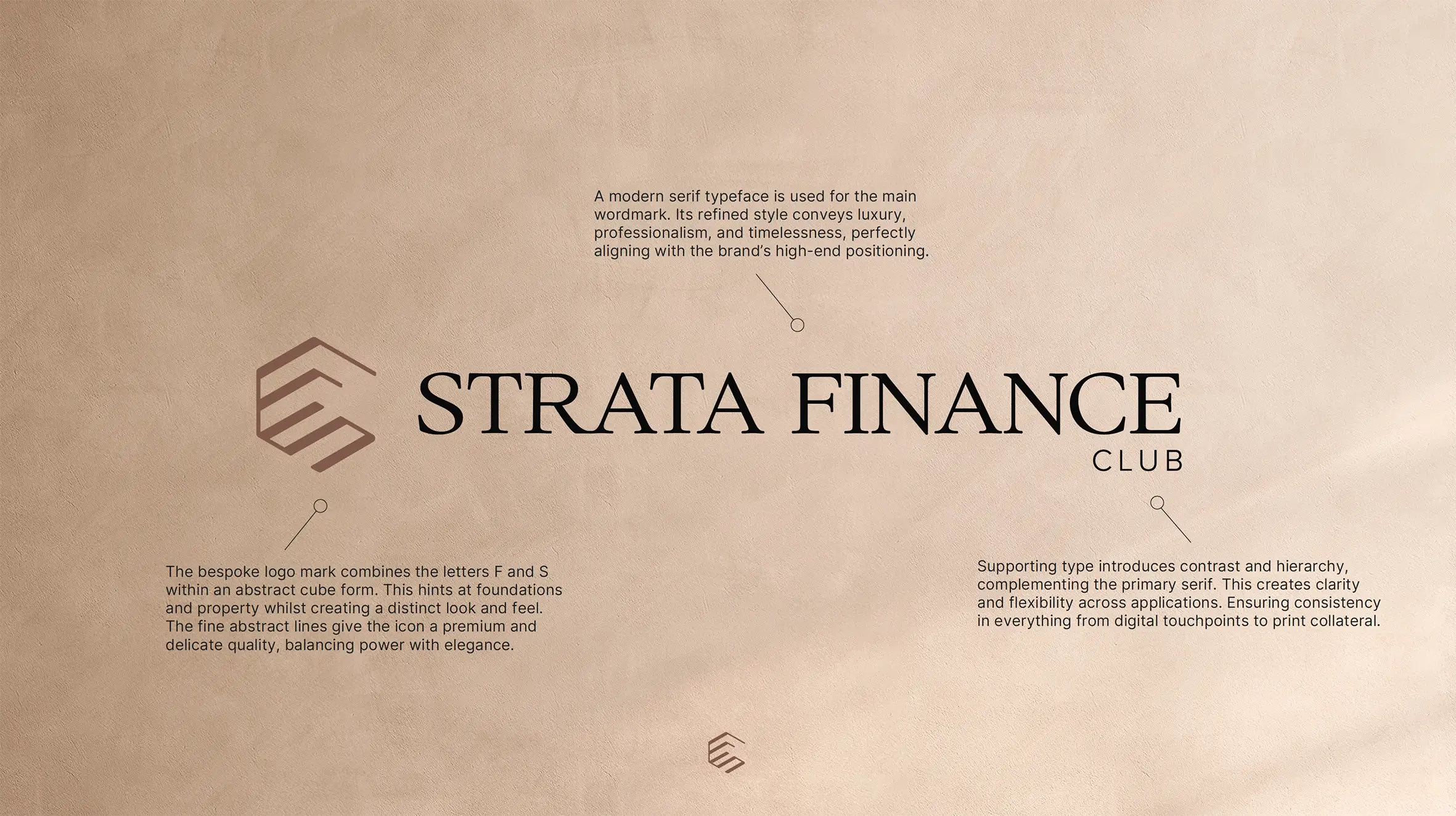 strata finance club logo concept breakdown