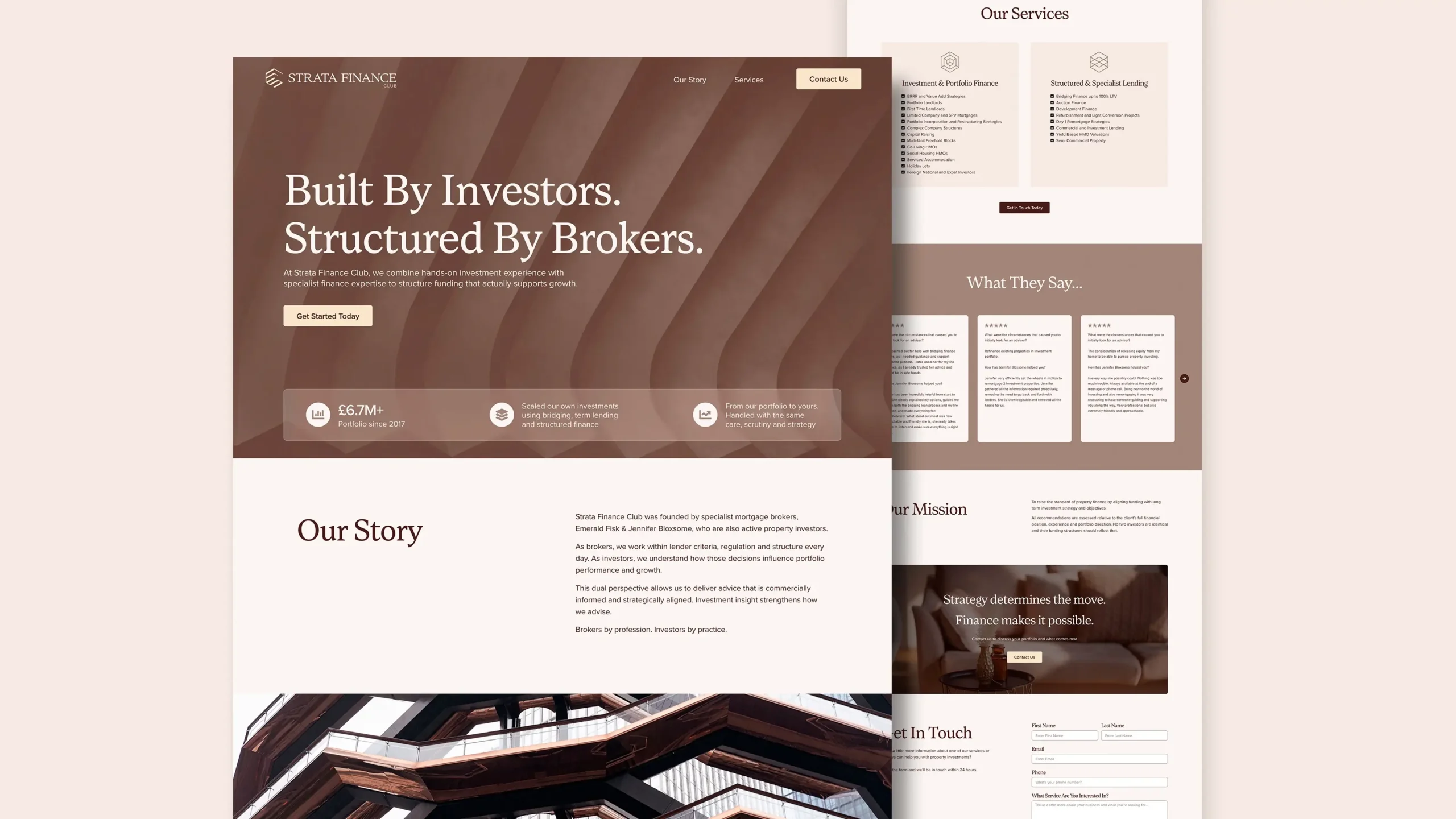Strata finance club website design for property investors