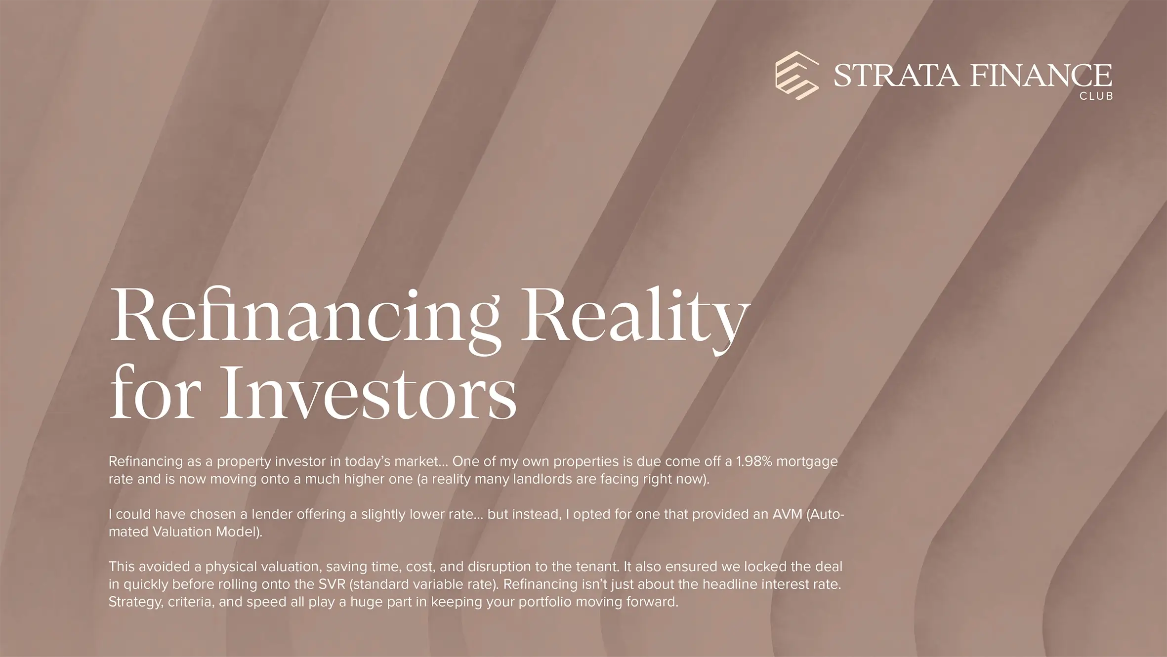 Strata finance club finance for investors hero section