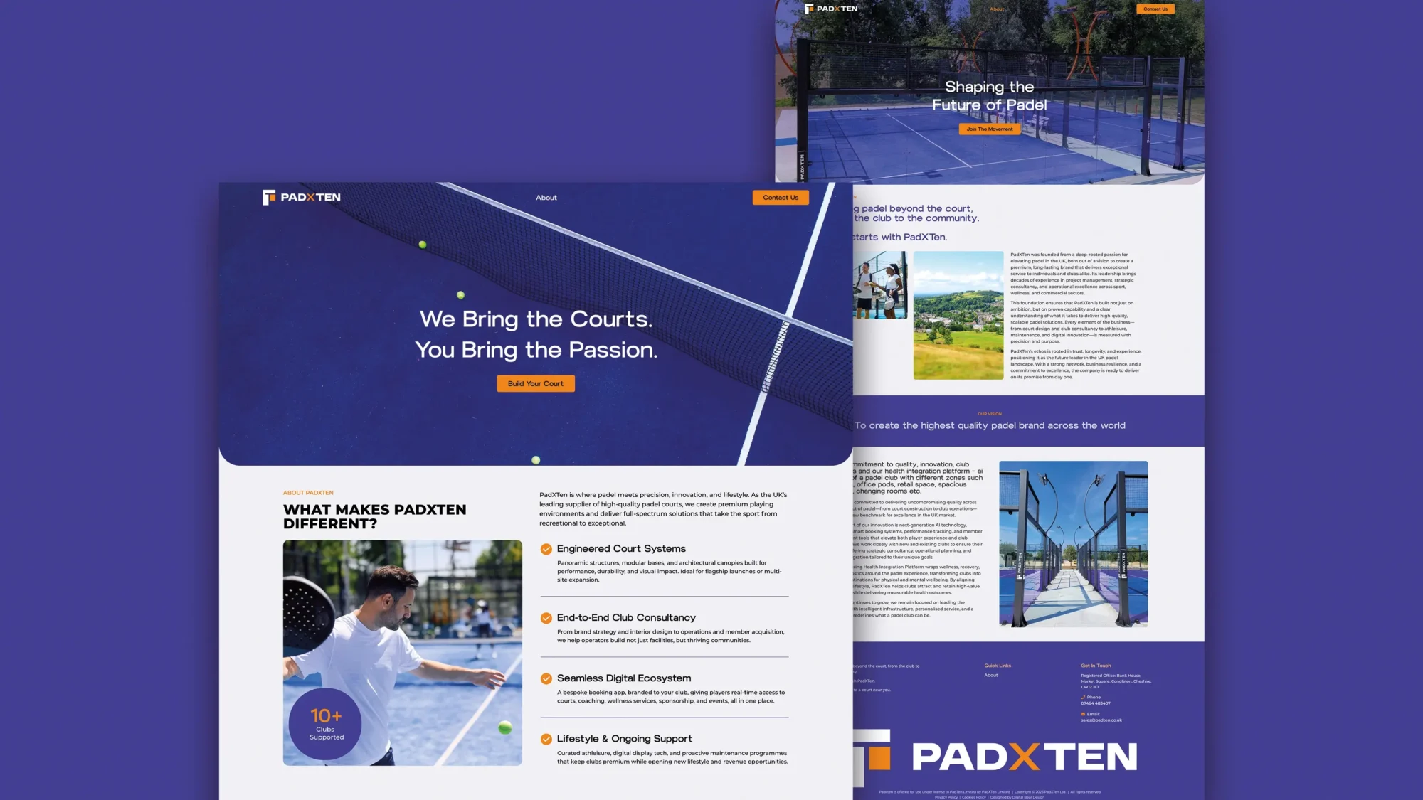 PadXTen padel website design