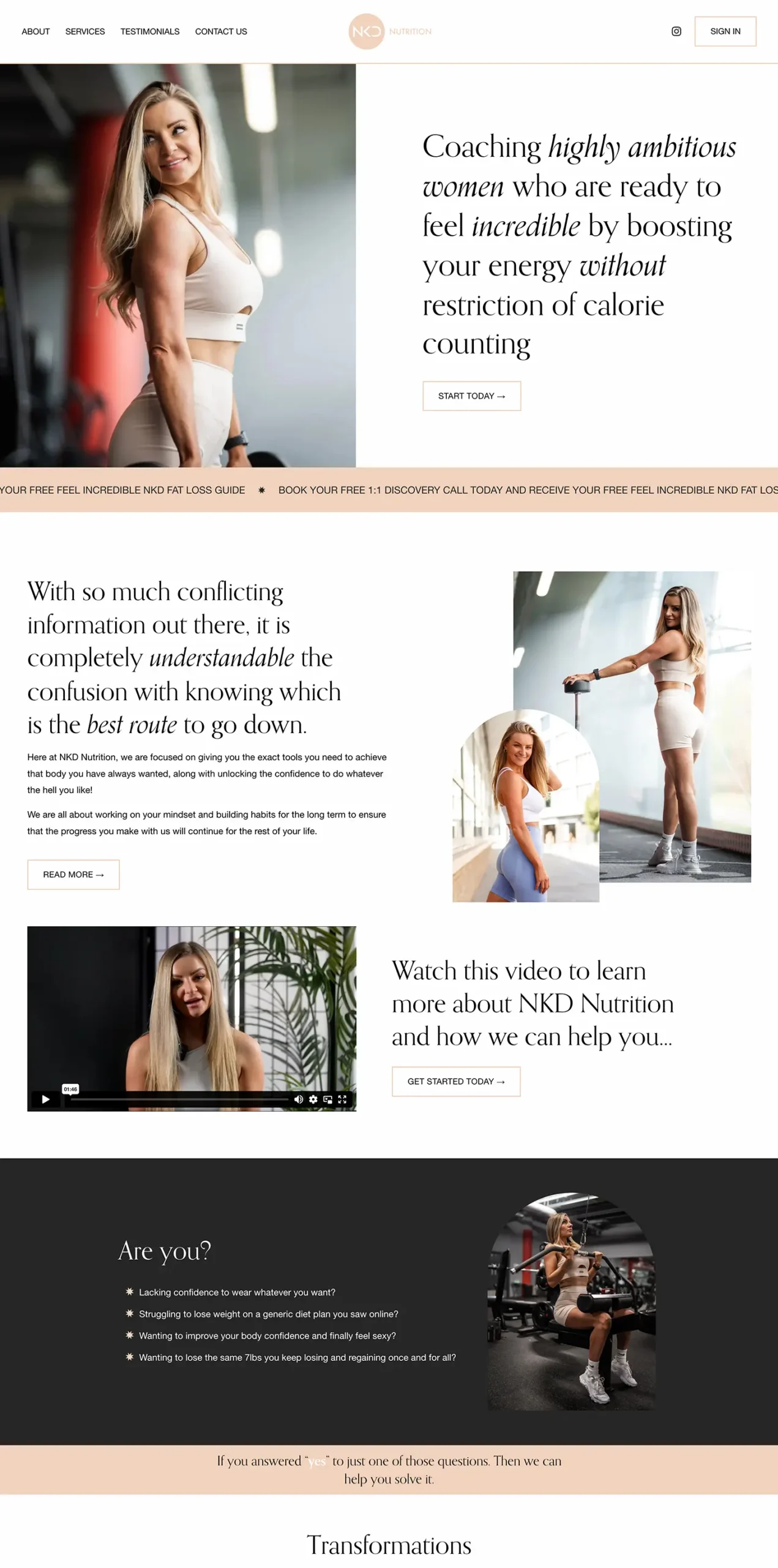 fitness services website pages 8