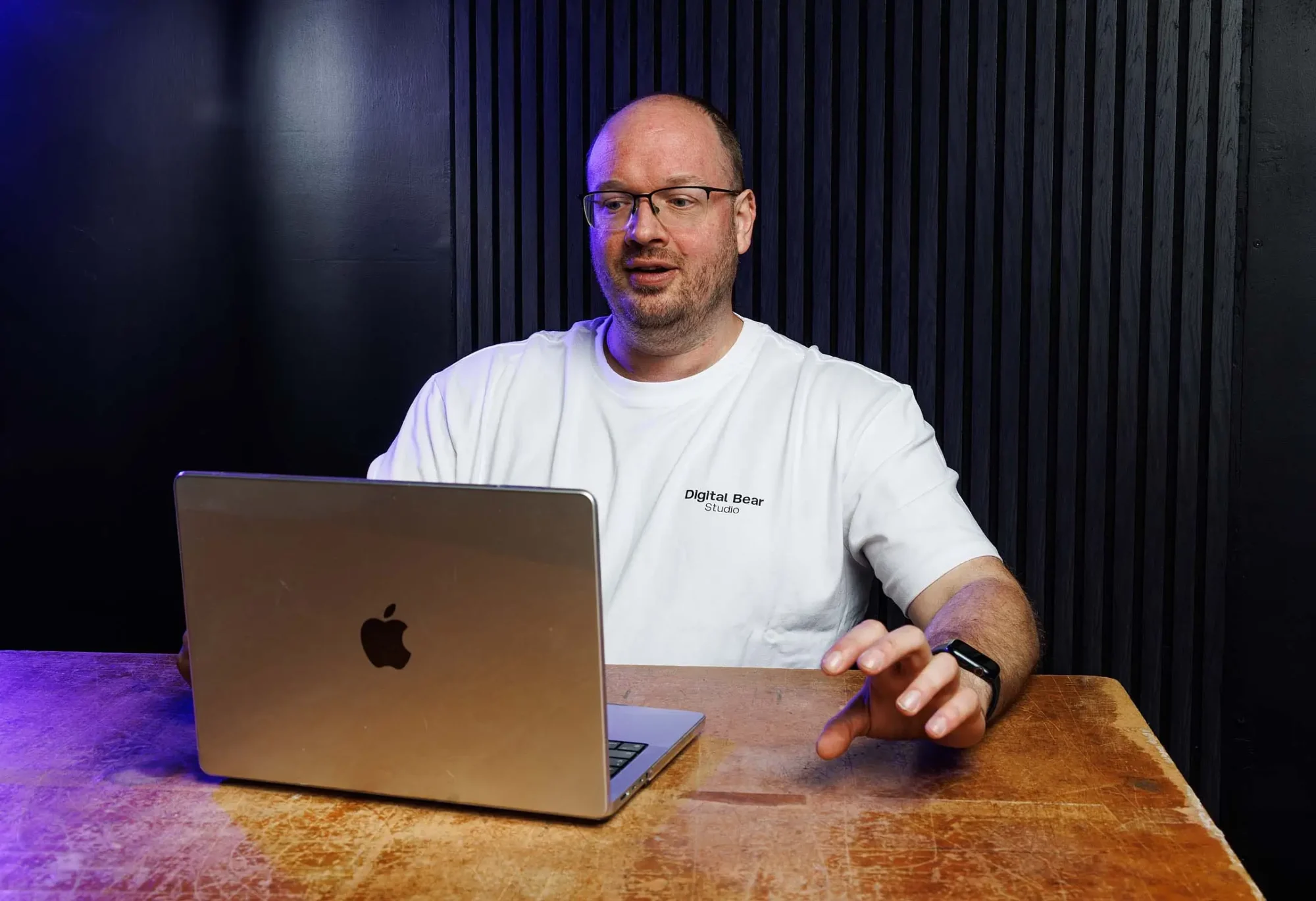Digital Bear Studio team member working on a website project, helping businesses improve their online presence through strategic web design in Berkshire.